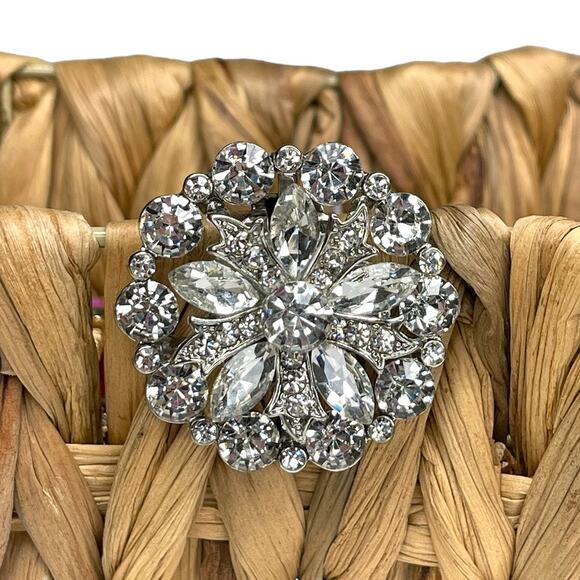 Crystal Rhinestone Round Clip Decorative Removable - Picture 2 of 8